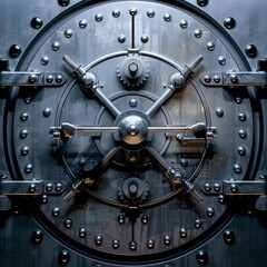 Strong safe door, symbolizing protection and security in banking vaults