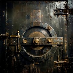 Strong safe door, symbolizing protection and security in banking vaults