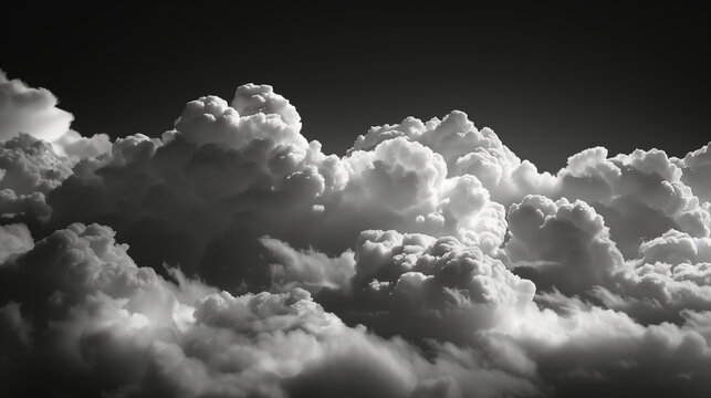 Fototapeta photo of black and white sky cloud background, bnw sky photo, monochrome cloud background