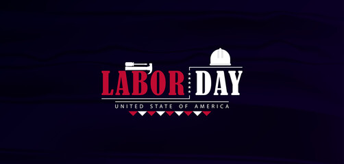 Celebrate Labor Day with this logo design in patriotic colors, stars, and stripes for a festive look