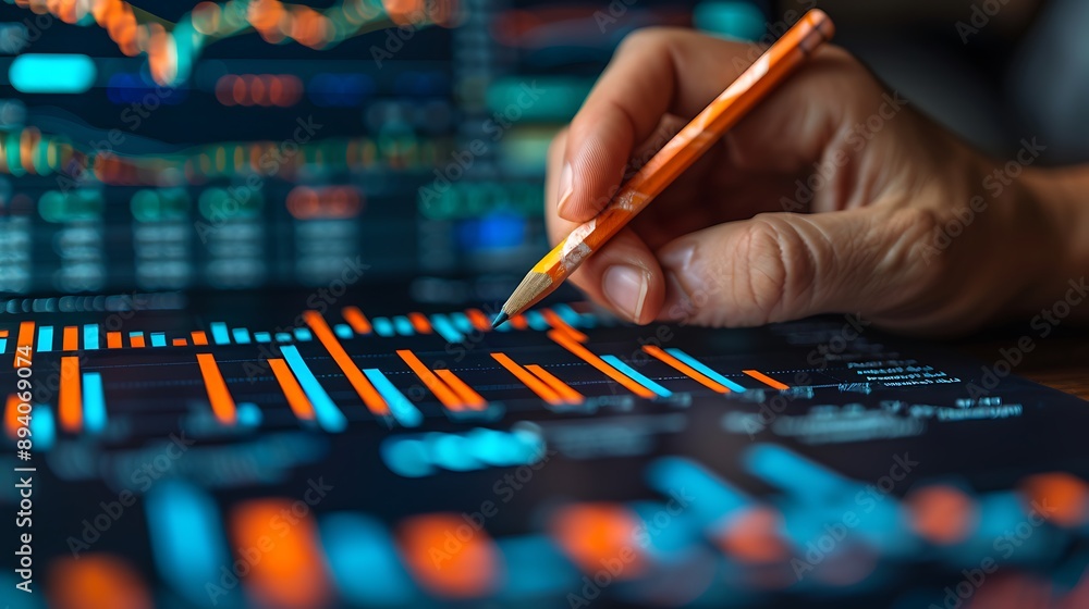 Poster analyzing financial data