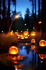 the ai generated image, Crystal Ball Revealing Secrets in an Enchanted Mushroom Forest