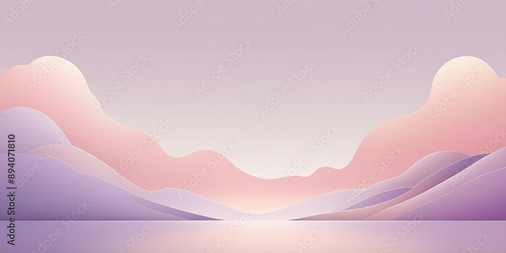 Poster minimalistic wave gradient background with light pink to lavender transition