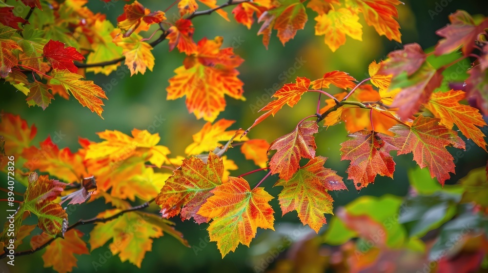 Poster Vibrant foliage, natural backdrop