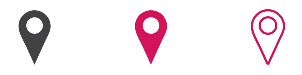 destination icon sign set in outline style graphics design