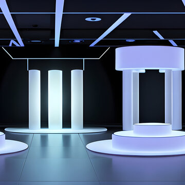 Podium background 3D light tech stage future platform game abstract
