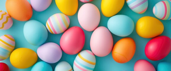 Bright Cheerful Easter Eggs, Colorful And Festive