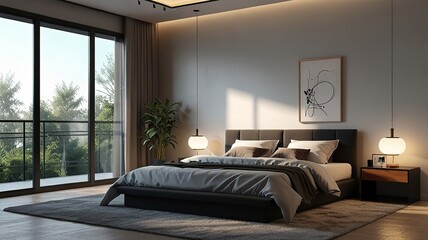 Aesthetic minimalist home, interior design. Modern Nordic Scandinavian interior design concept. Mid-century modern furniture. Elegant and cozy