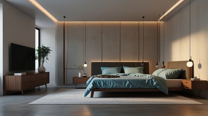 Aesthetic minimalist home, interior design. Modern Nordic Scandinavian interior design concept. Mid-century modern furniture. Elegant and cozy