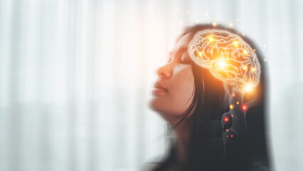 AI (Artificial Intelligence) concept. Deep learning. Mindfulness. Psychology.Brain Nervous System concept. human brain, thinking concept. Machine learning and artificial intelligence.