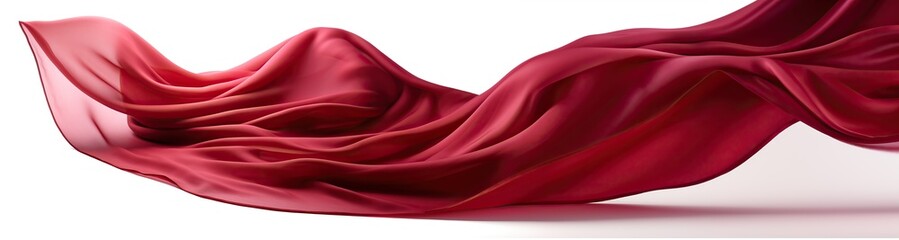 Obraz premium Red wavy silk or satin isolated on white background
