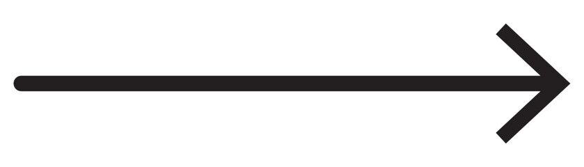 Long arrow. Black arrow pointing right. Black arrow. Thin long arrow. Vector illustration. EPS 10