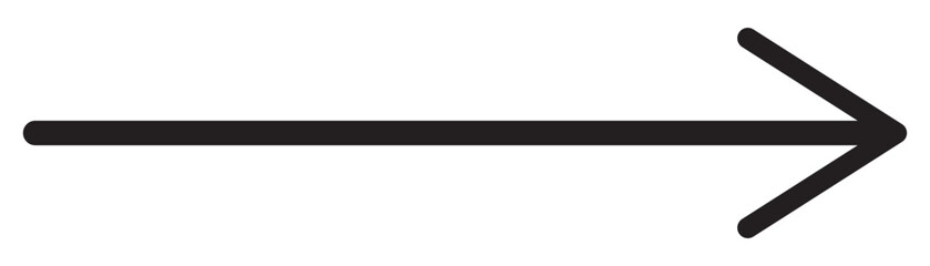 Long arrow. Black arrow pointing right. Black arrow. Thin long arrow. Vector illustration. EPS 10