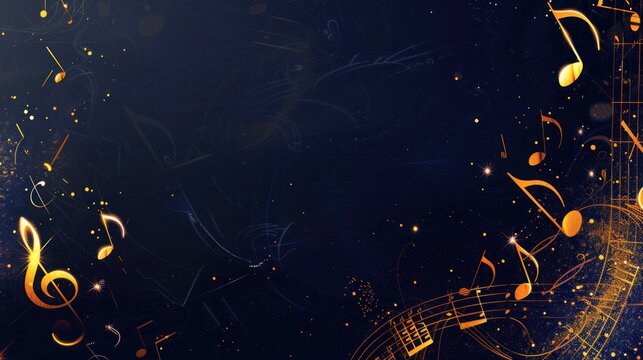 Treble clef and rotating staff with musical notes