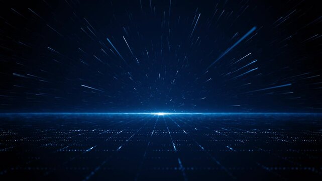 Technology tunnel digital business corporate abstract particles hex presentation broadcast background loop