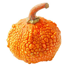 Close-up of a bumpy orange pumpkin with a twisted stem, great for autumn and Halloween-themed designs or backgrounds.