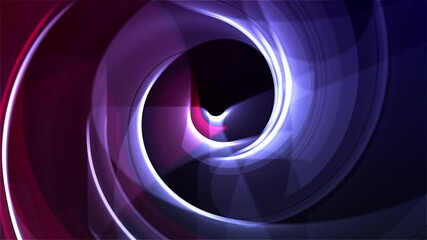 Glowing red and blue gradient lines and shapes rotate and slowly fill the view