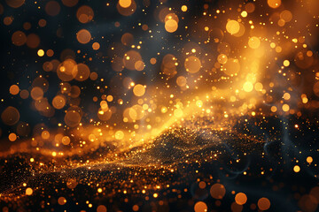 Gold sparkling with black background