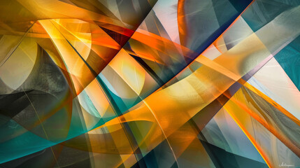 Obraz premium Geometric Dance: A Celebration of Intersecting Shapes