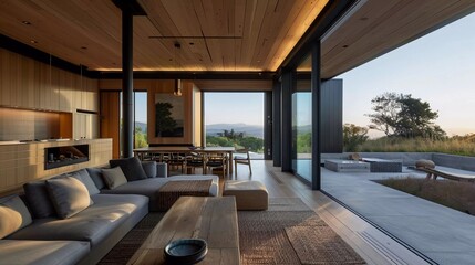 The house with the interior has the sky as the backdrop which is very beautiful