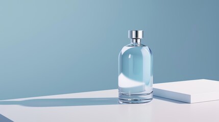 Minimalist Clear Glass Bottle on Table