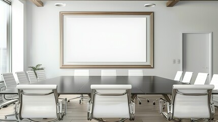 Conference Room with a Blank Picture Frame Ready for Display