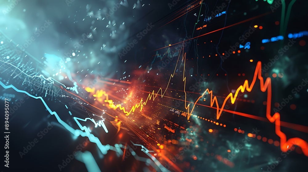 Aufkleber digital stock market data visualization