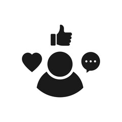 Influencer icon flat style isolated on white background. Vector illustration