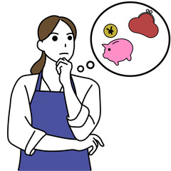 家計管理について考える女性
