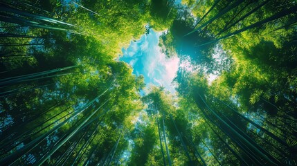 Obraz premium Bamboo Forest with Low View