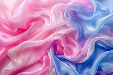 Fototapeta premium Pink and Blue Sheer Fabric Background