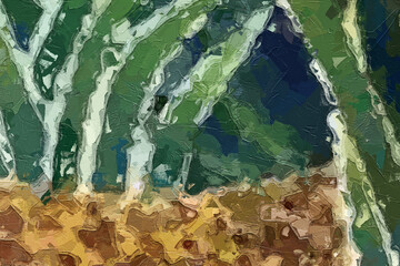 Oil paintings and various flowers, monkeys, tropical leaves, tigers, and other beautiful animals