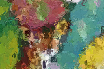 Oil paintings and various flowers, monkeys, tropical leaves, tigers, and other beautiful animals