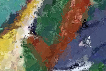 Naklejka premium Oil paintings and various flowers, monkeys, tropical leaves, tigers, and other beautiful animals