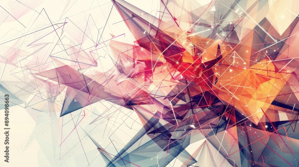 Poster abstract geometric graph background with polygonal shapes and lines, great for creative and artistic