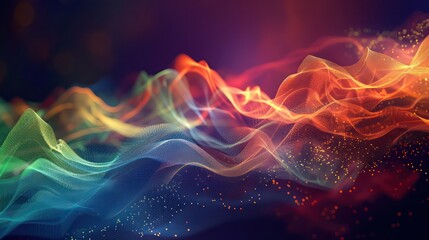 Obraz premium abstract visualization of the stock market's emotional impact, with waves of color changing based on real-time market sentiments