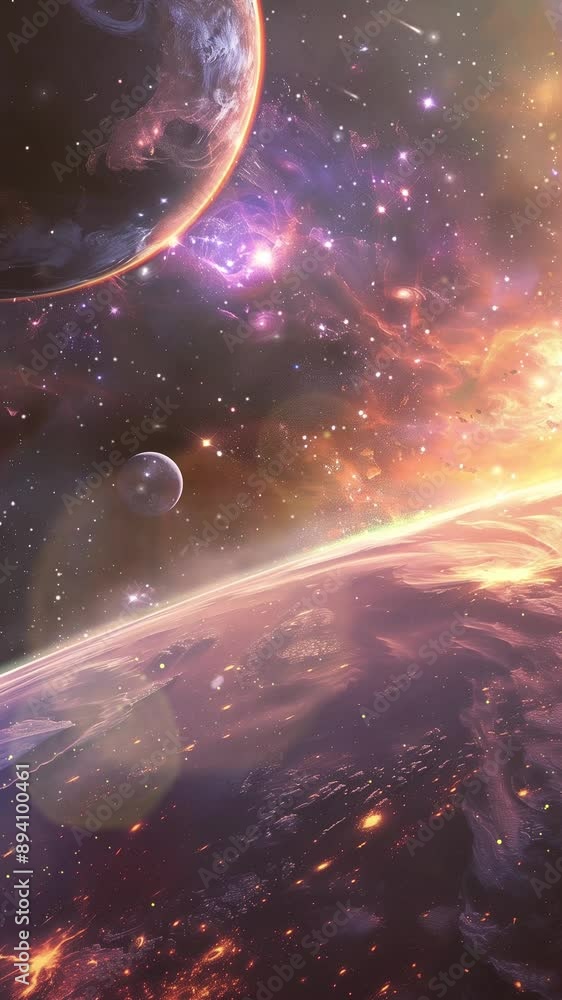 Canvas Prints beautiful space background fantasy seamless looping overlay 4k virtual video animation background