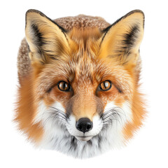 Fototapeta premium Close-up illustration of a red fox's face with intricate details, highlighting its sharp eyes, ears, and fur texture.