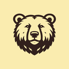 Bear head illustration, logo. Vector drawing of bear