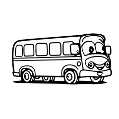 cute character bus coloring vector design. png