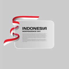 Indonesia independence day with glass morphism banner design