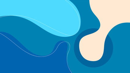 ABSTRACT BLUE BACKGROUND FLAT COLOR WITH SHAPES VECTOR DESIGN TEMPLATE FOR WALLPAPER, COVER DESIGN, HOMEPAGE DESIGN