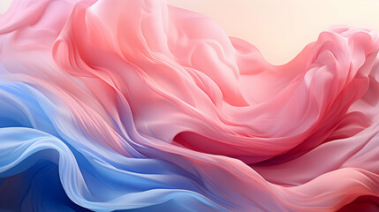 Obraz premium Abstract Pink and Blue Fabric Waves