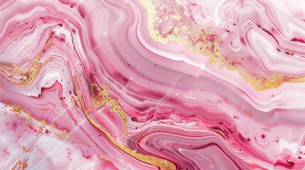 Pink marble texture background pattern, Pink and gold colors. Liquid marble pattern.