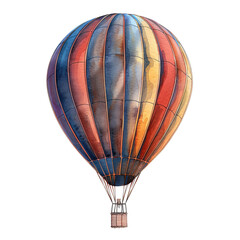 Naklejka premium A colorful hot air balloon soaring against a clear sky, perfect for travel and adventure themes.