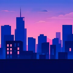 Fototapeta premium city skyline at night. Generative ai