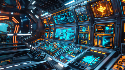 Obraz premium electronic circuit board with computer