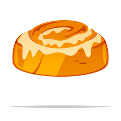 Cinnamon roll vector isolated illustration