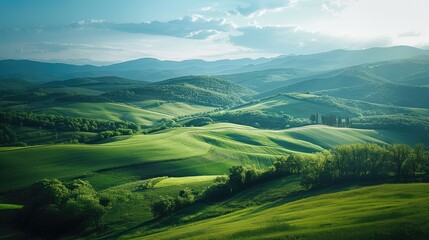 Serene Rolling Hills under a Clear Sky