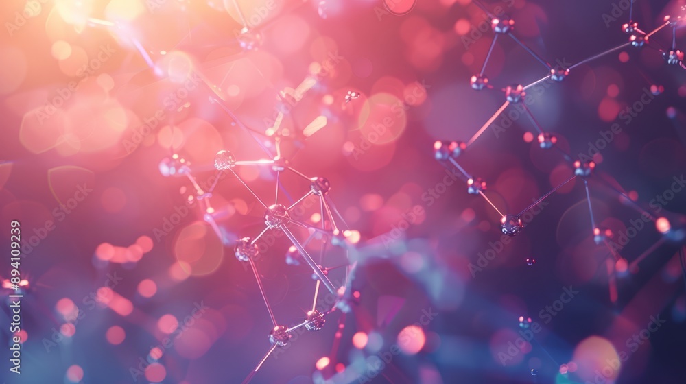 Canvas Prints abstract molecular structure background with connected atoms, medical and scientific research concep
